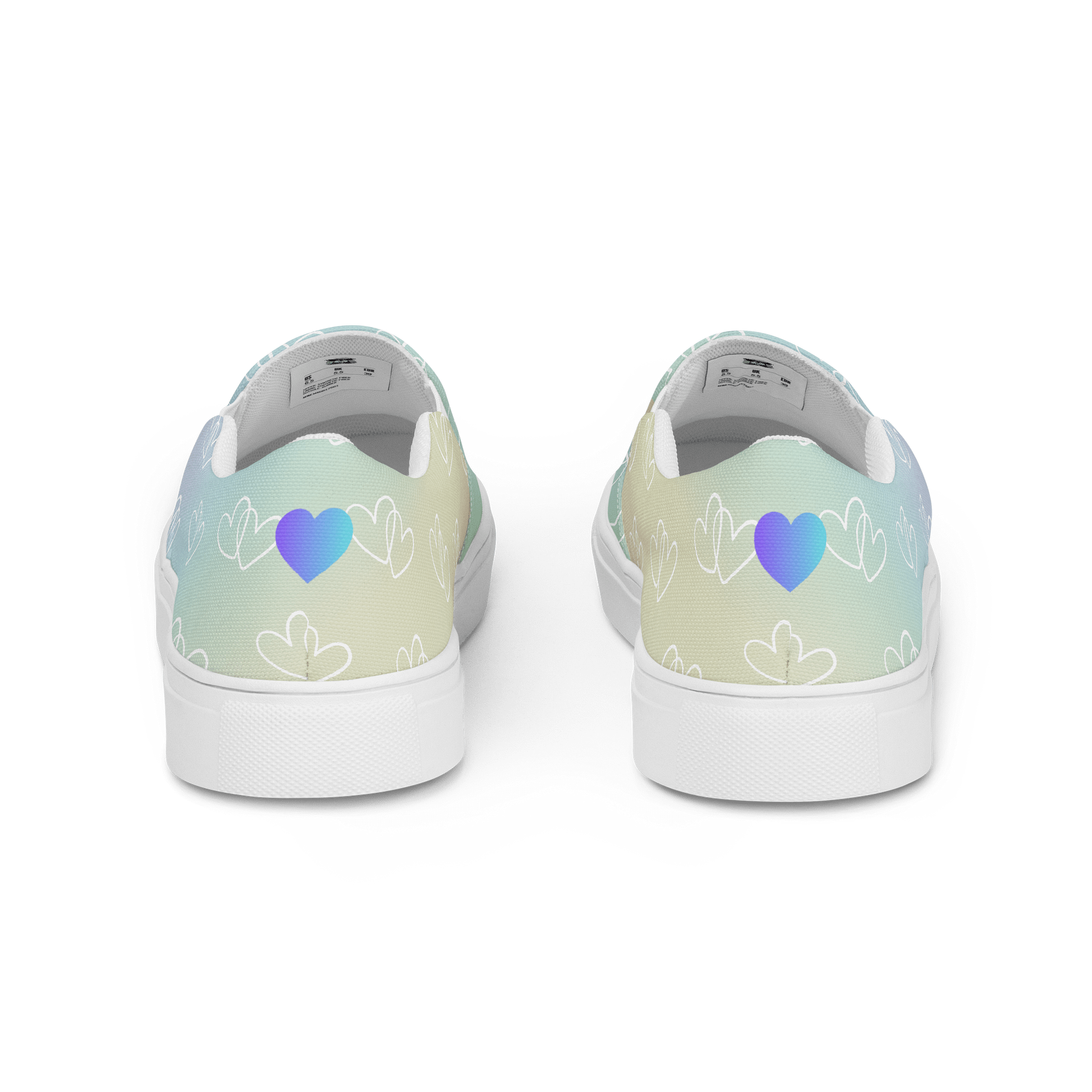 Rainbow Heart Women's Canvas Slip-On Shoes product image (4)