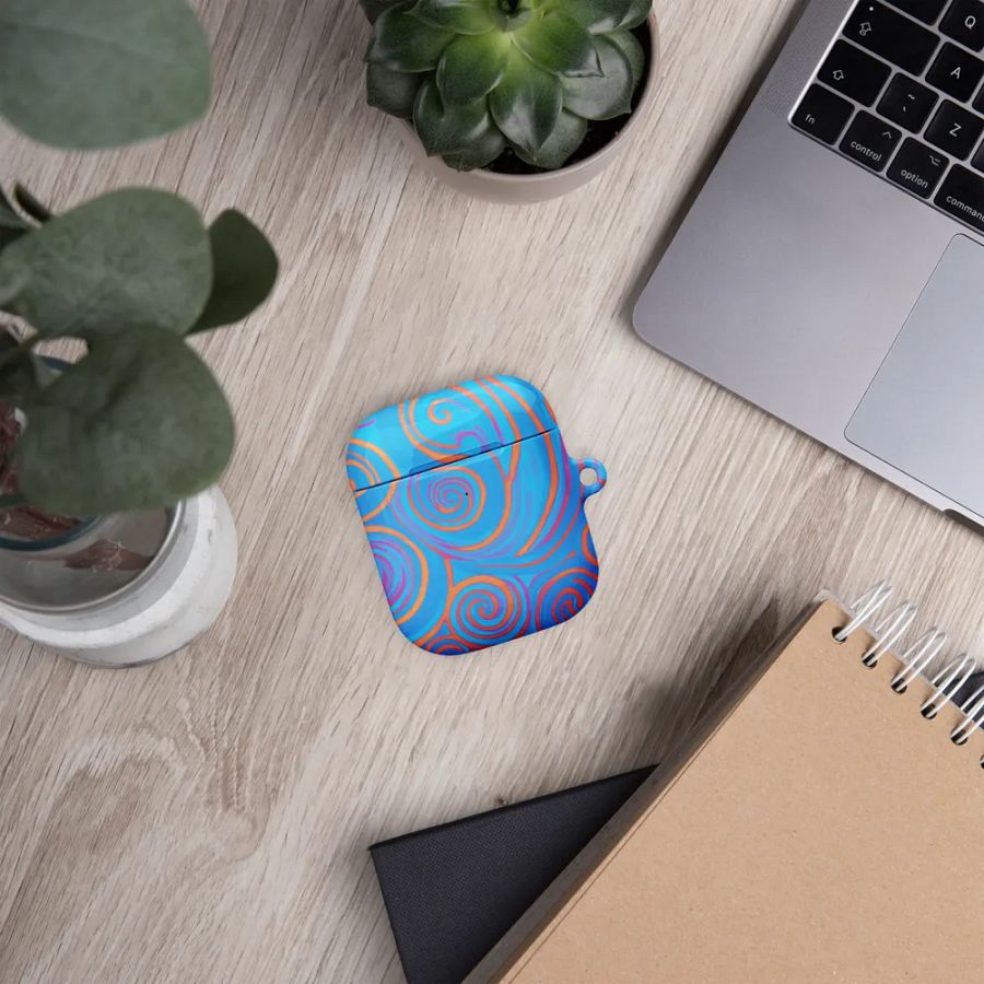 Funky Blue Dreams Liquid Tie-Dye Airpods Case product image (3)