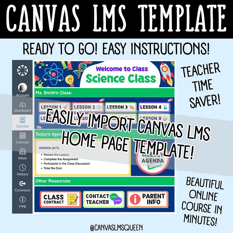 Canvas LMS Template - HOMEPAGE, BUTTONS & BANNERS - Science - 100% Editable product image (3)