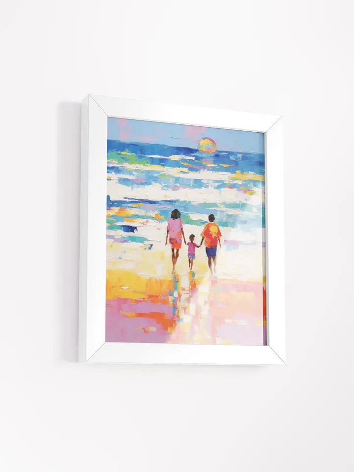 Serene Family Beach Walk Framed Poster product image (2)