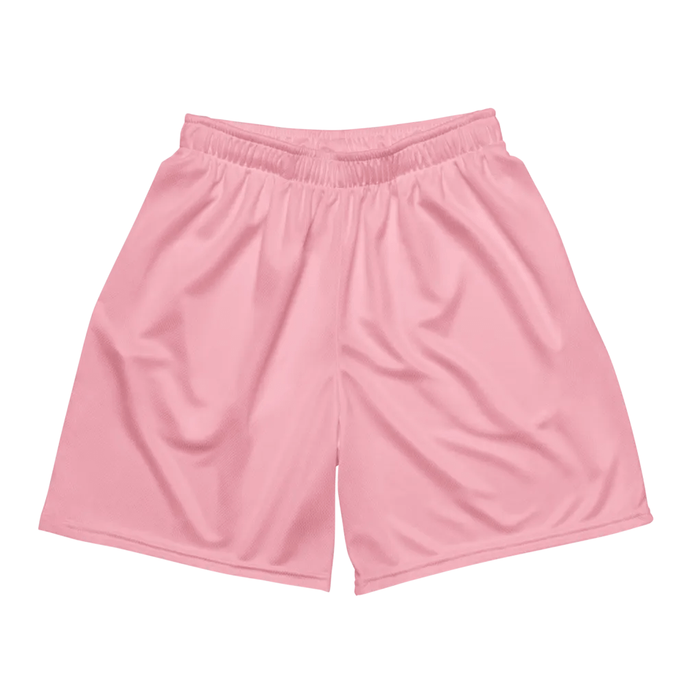 Plain Color Pink Mesh Shorts product image (3)