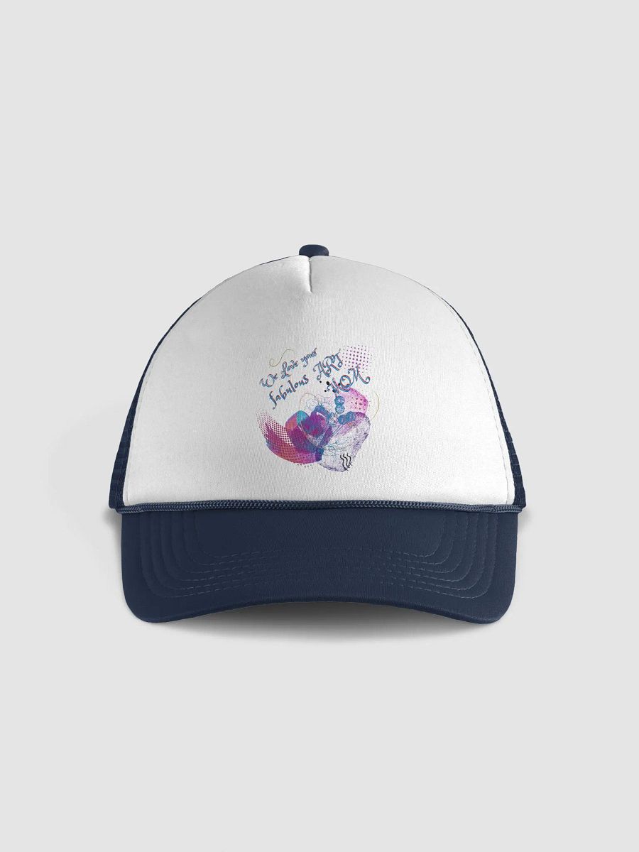 Trucker Cap for Arty wife or Mom featuring ‘Love Your Fabulous Art’ Perfect gift for artist friend, mom to add to the Birthday gifts product image (2)