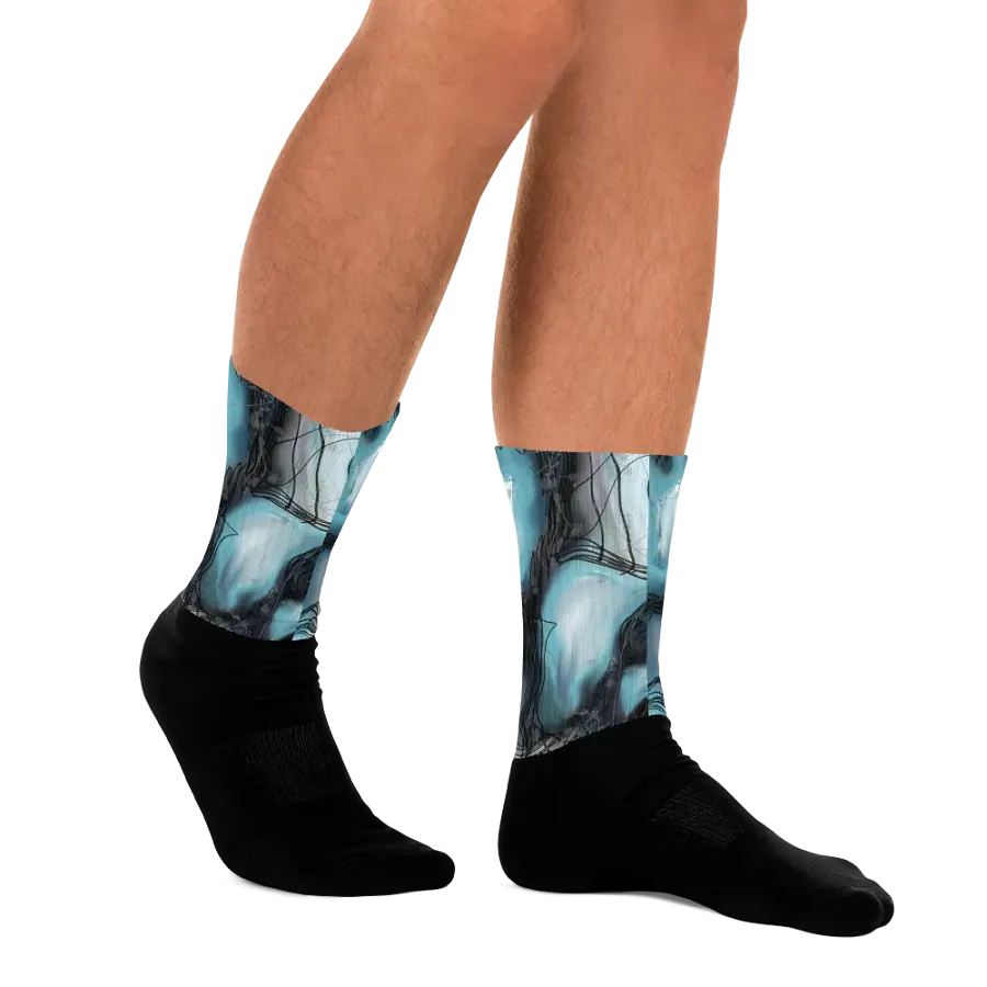Abstract, art, socks, blue white, gray, black product image (12)