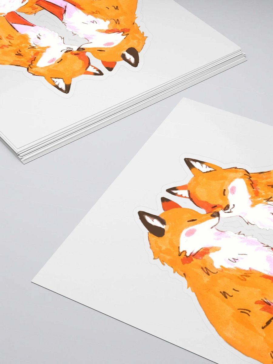 Whimsical Foxes Affection Kiss Cut Stickers product image (5)