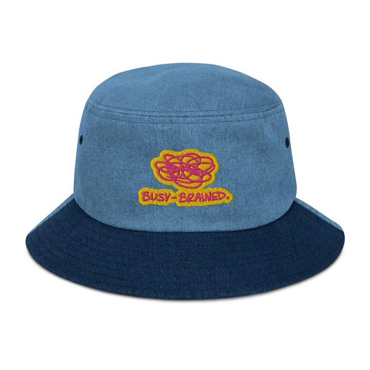BUSY-BRAINED (morning) denim bucket hat product image (1)