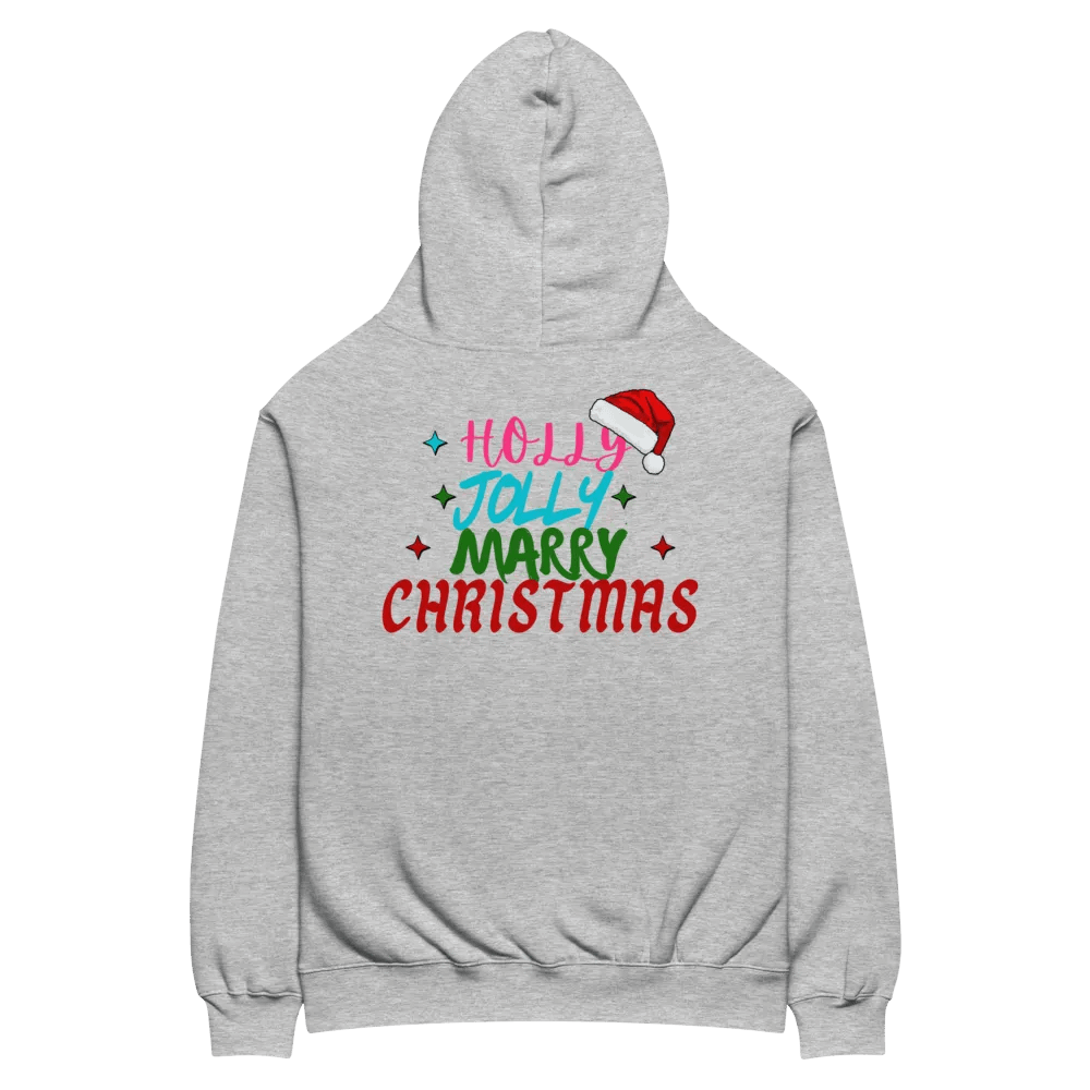 Embroidered and Printed "Holly Jolly Merry Christmas" Unisex Hoodie product image (15)