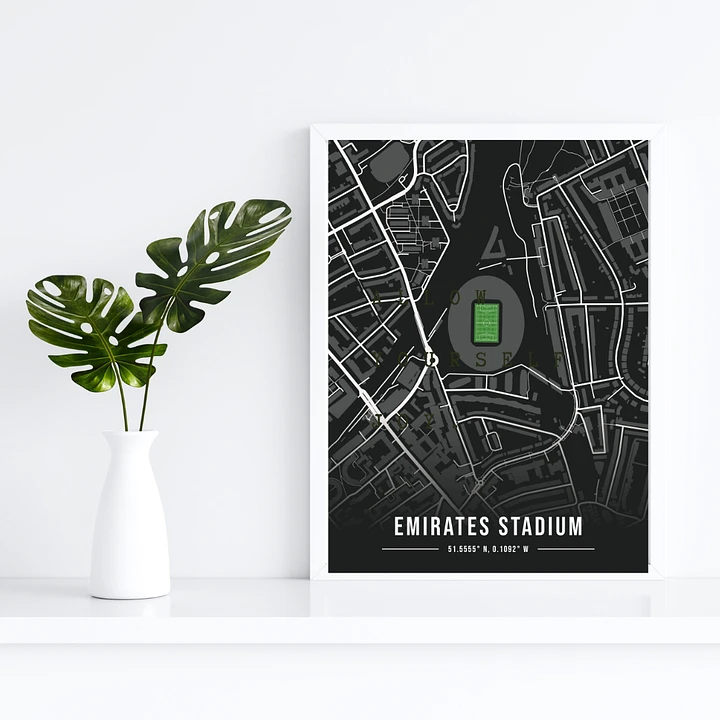 Arsenal Stadium Black Map Design Digital Download product image (2)