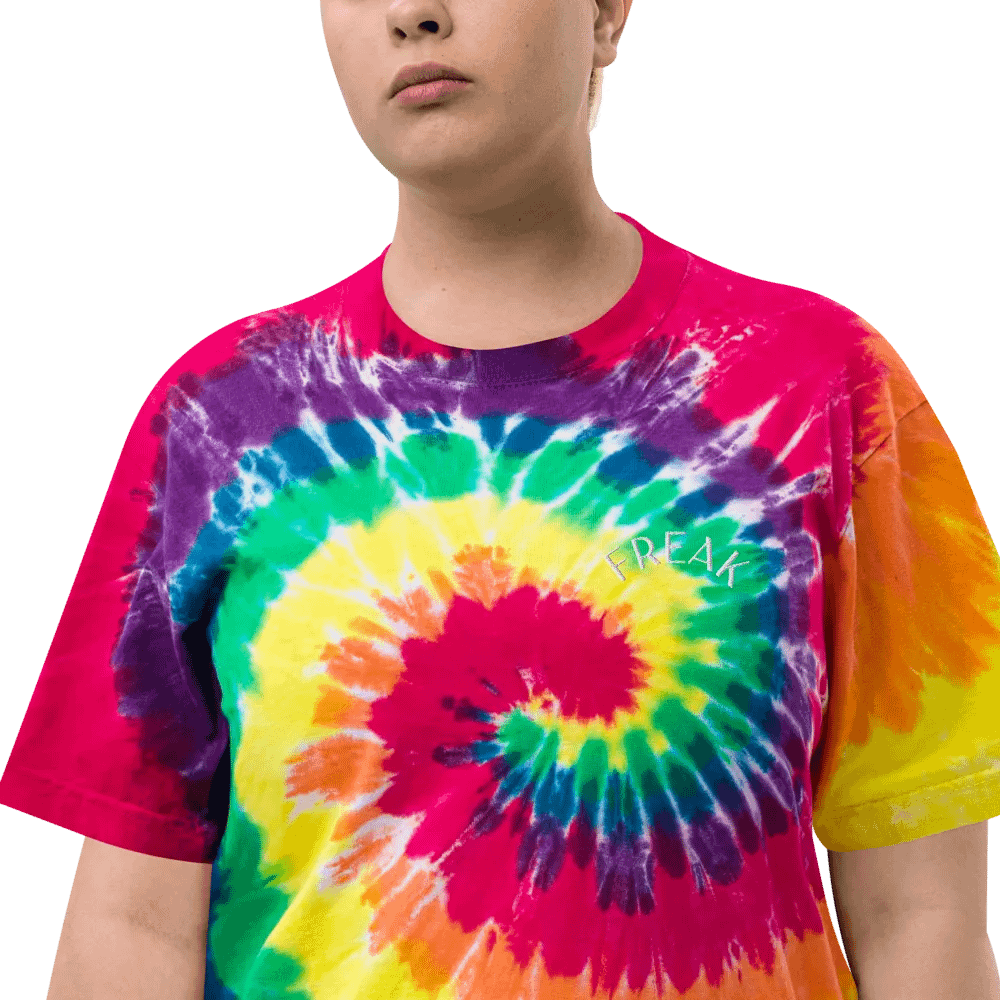 FREAK (Rainbow Gush) - Oversized Tie-Dye T-Shirt product image (9)