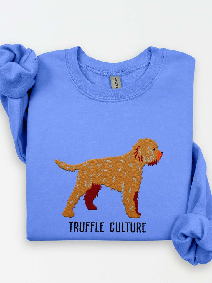 Truffle Culture Sweatshirt (Embroidered) of a Lagotto Romagnolo(Tan) product image (1)