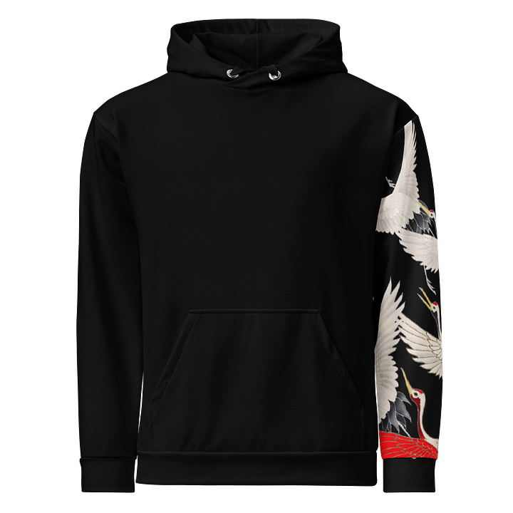 Flying Cranes All-Over Print Recycled Unisex Hoodie product image (1)