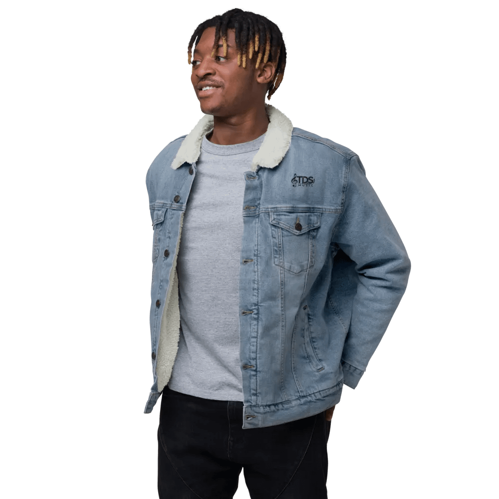 TDS Music Unisex Sherpa Denim Jacket with Musical Note Logo product image (1)