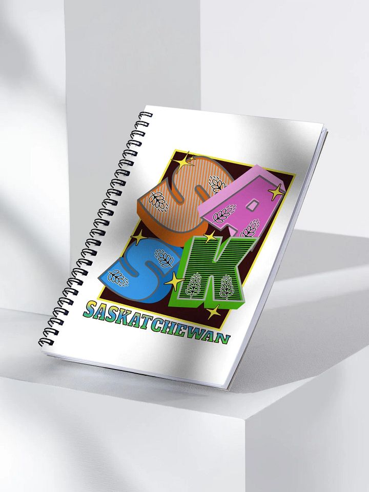 Sask Saskatchewan Block Letter Stylized Spiral Notebook product image (2)