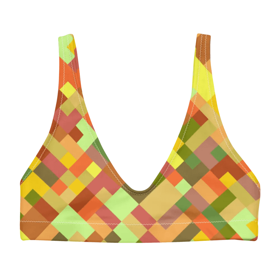 Colorful Mosaic Pattern Design Padded Bikini Top - v2 product image (3)