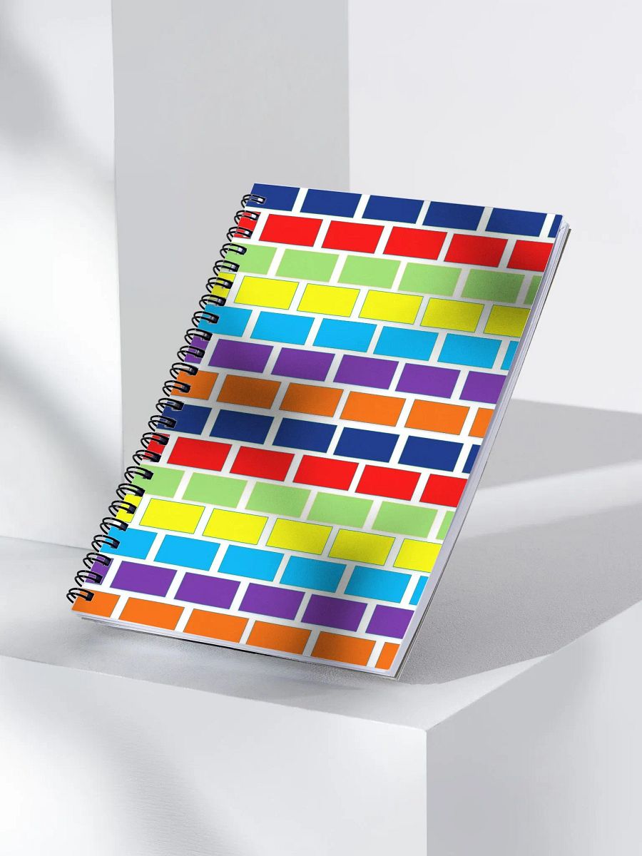 Multi-colored Brick Wall - Artistic Pattern Design Spiral Notebook product image (3)