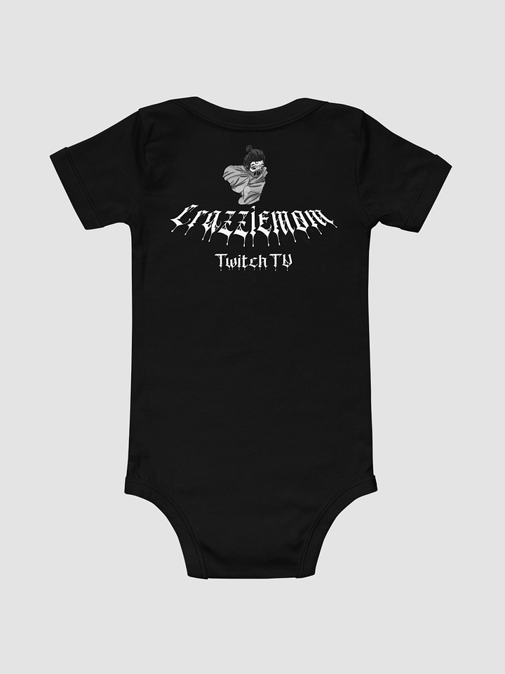 Crazzie Train Baby short sleeve one piece (B&W) product image (2)