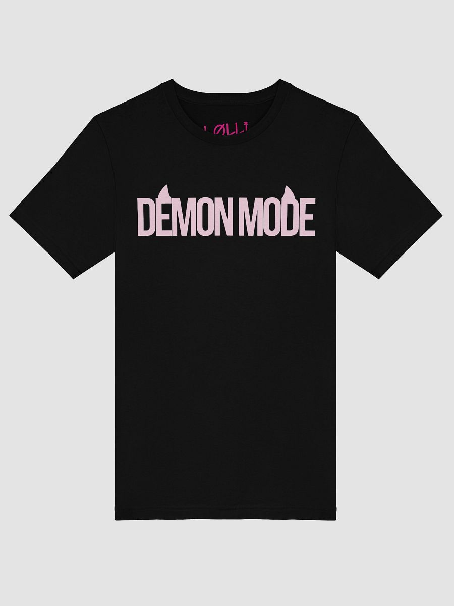 Demon Mode Black T-shirt (Pink Lettering) product image (5)