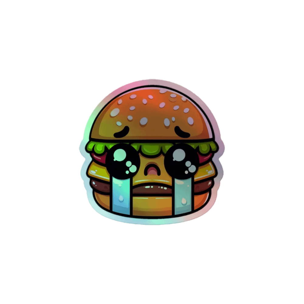 Sad Hamburger Holographic Sticker Sheet product image (1)