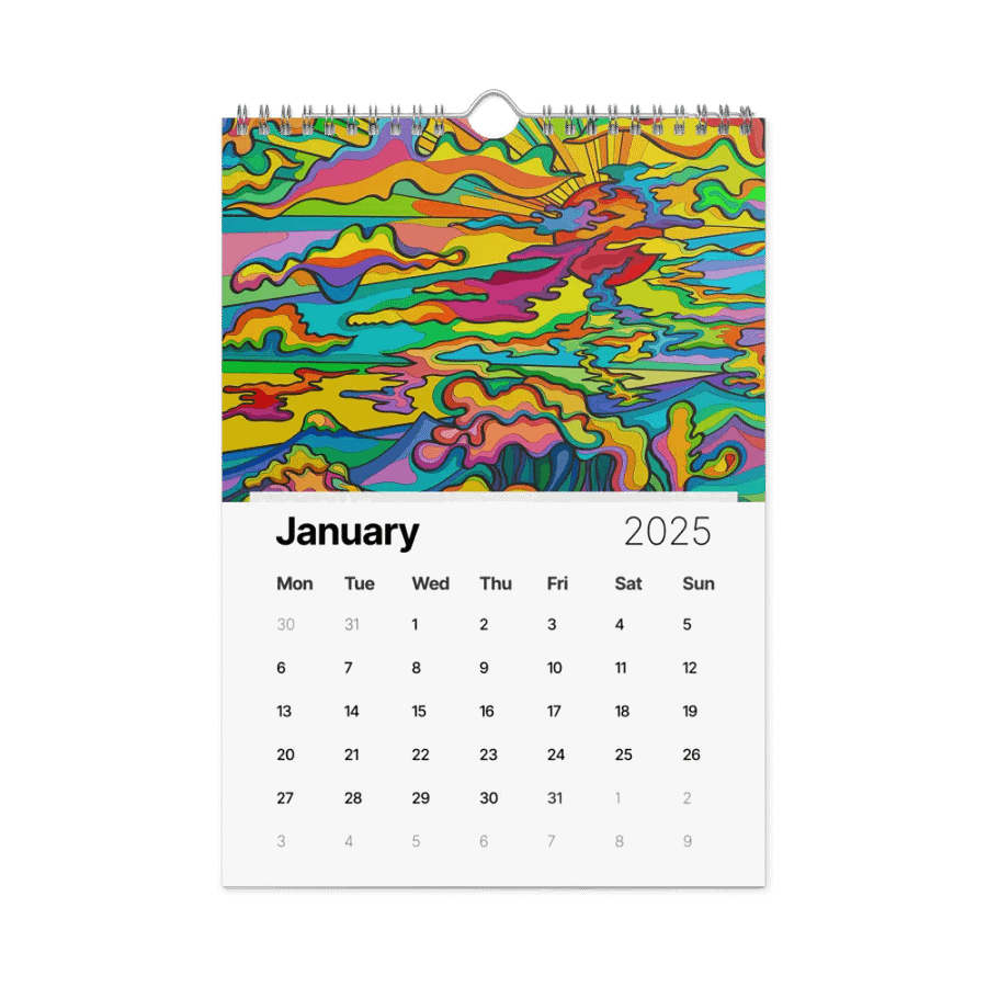 Energize Your Year: 2025 Customizable Wall Calendar – Wave at Sunset product image (6)