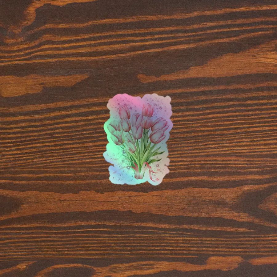 Enchanted Tulip Bouquet Holographic Sticker Set product image (5)