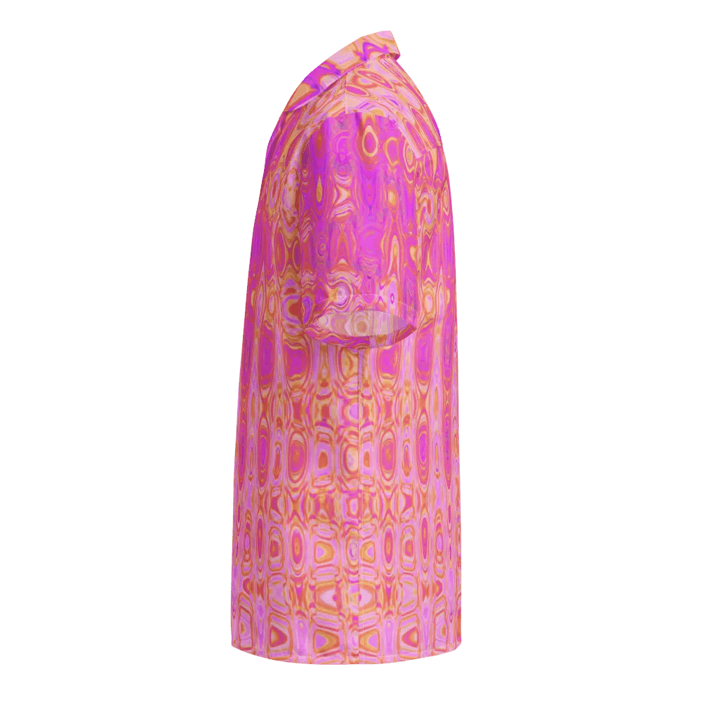 Cool Abstract Pink and Magenta Atomic Retro Zigzags Unisex Button Shirt product image (5)