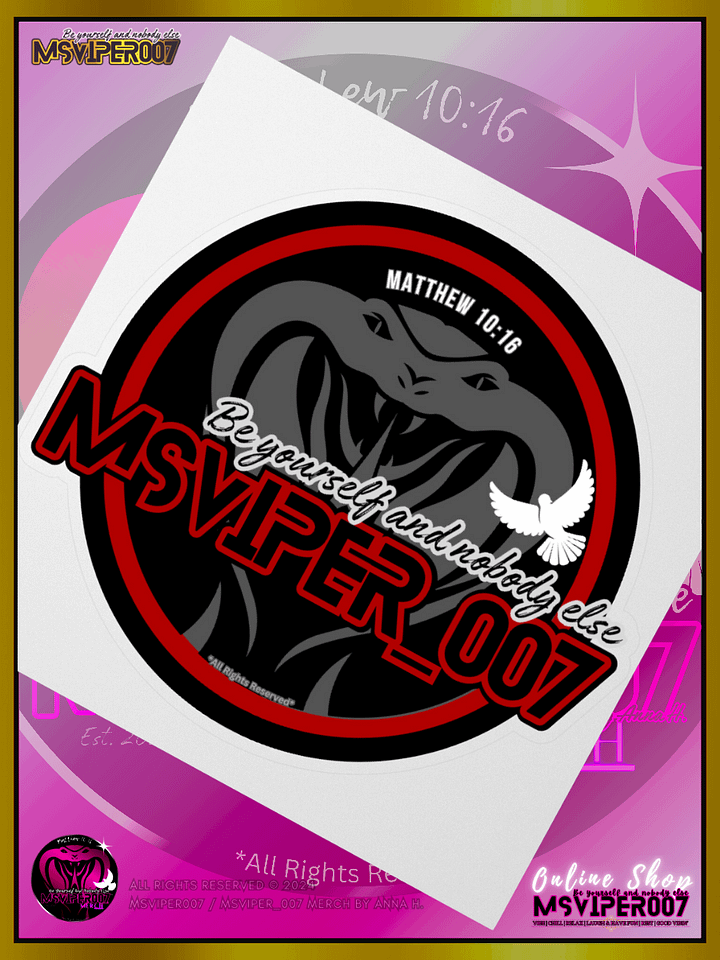 Sticker - "MsViper_007™ Brand Classic" [red/blk emblem] Support&Sport Kiss cut Stickers By Anna H. product image (2)