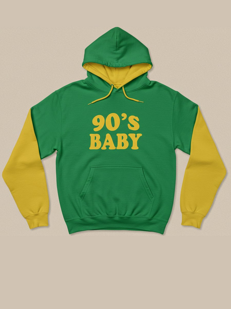 90S BABY HOODIE GR/YELL product image (1)