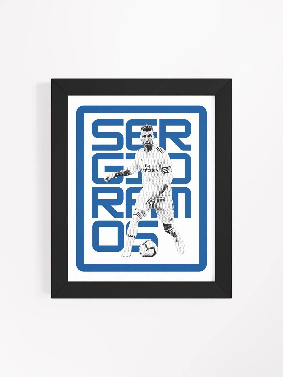Sergio Ramos BW Real Madrid Name Art Framed Print product image (3)