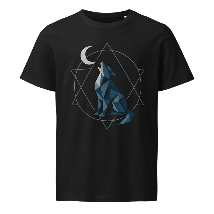 Geometric Wolf Howling Unisex Organic T-Shirt product image (2)