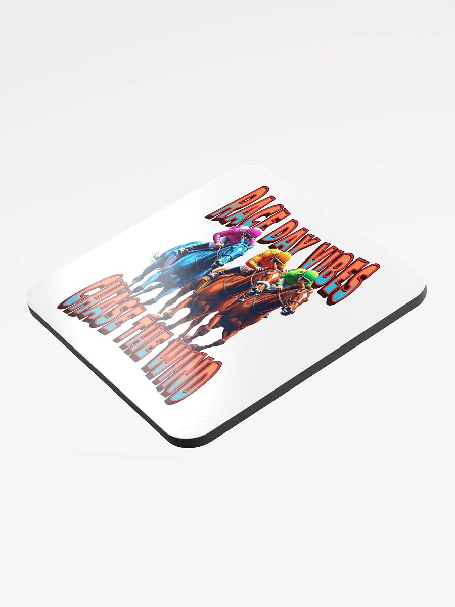 Race Day Vibes Chase The Wind Horse Racing Glossed Cork Coaster product image (4)