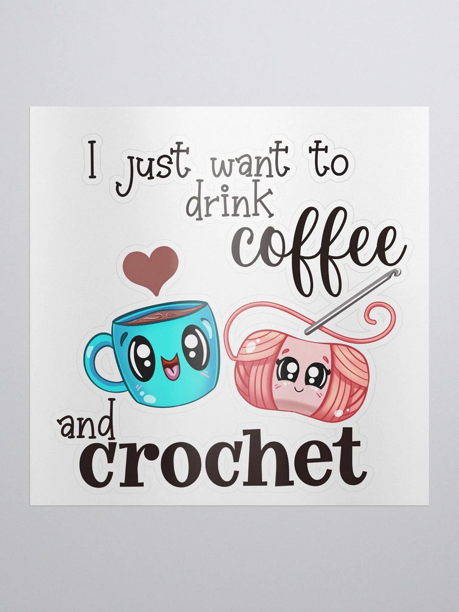 Coffee and Crochet Sticker product image (1)