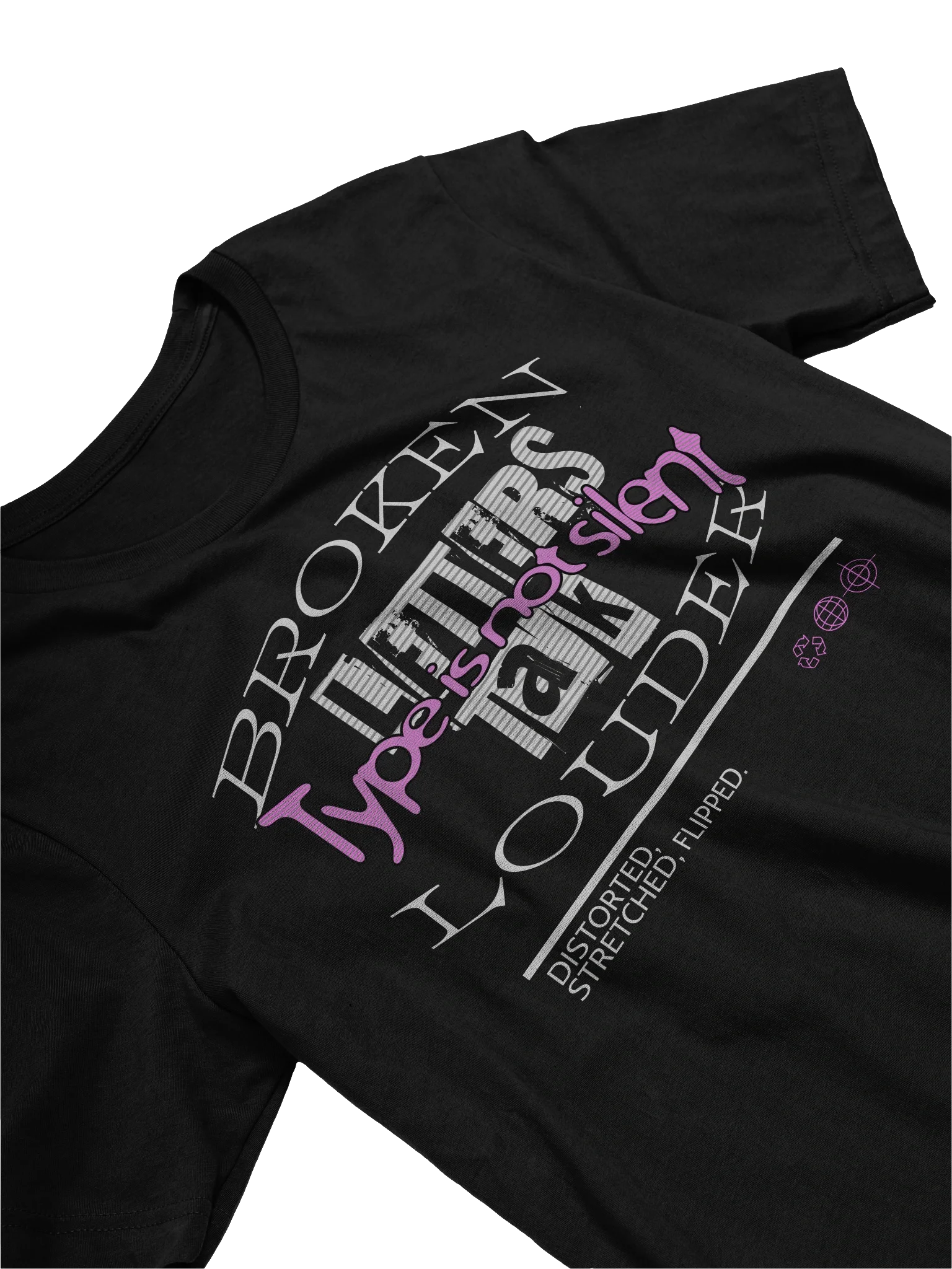 Bold and Stylish T-Shirt: The Broken Letters Talk Louder Tee product image (3)