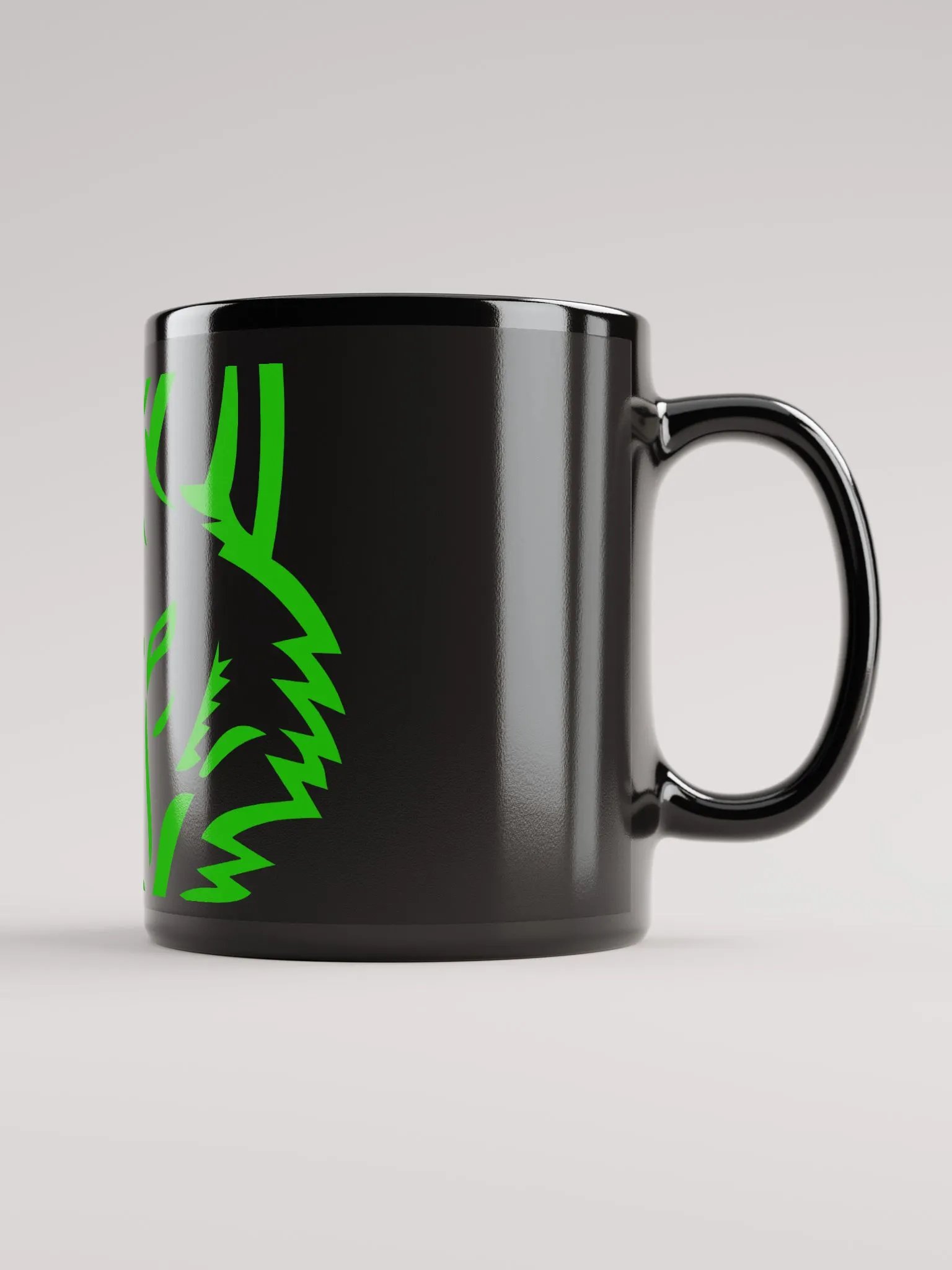 Green Tribal Coyote Black Mug product image (2)