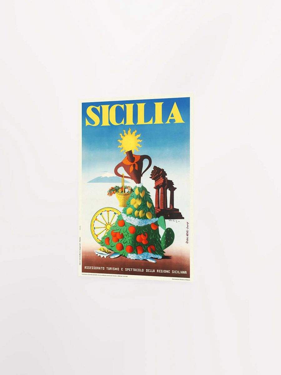 Italy, Sicily (Sicilia), 1950 — retro vintage travel poster product image (7)