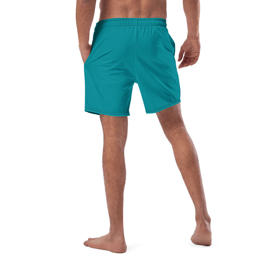 Pacific Ocean Blue Solid Color Men's Swim Trunks product image (6)
