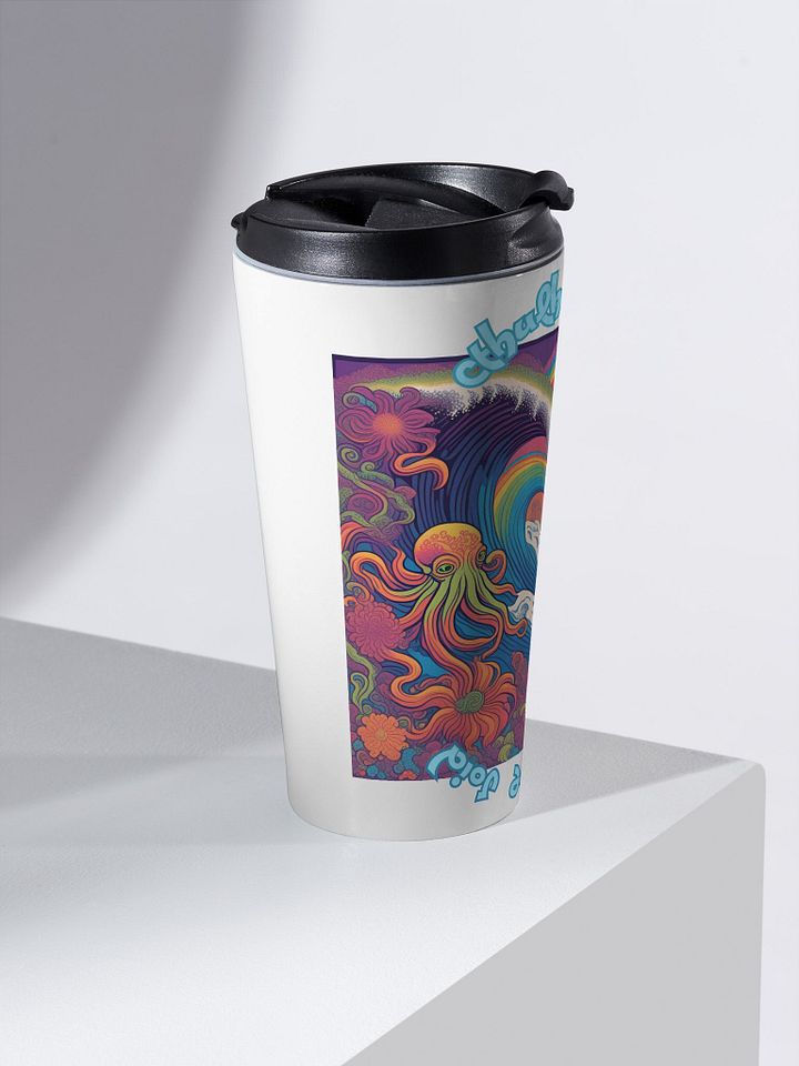 Stainless Steel 15oz Travel Cup black lid 03a product image (2)