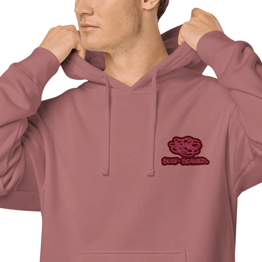 BUSY-BRAINED (l. rose bubble design) embroidered pigment hoodie product image (8)