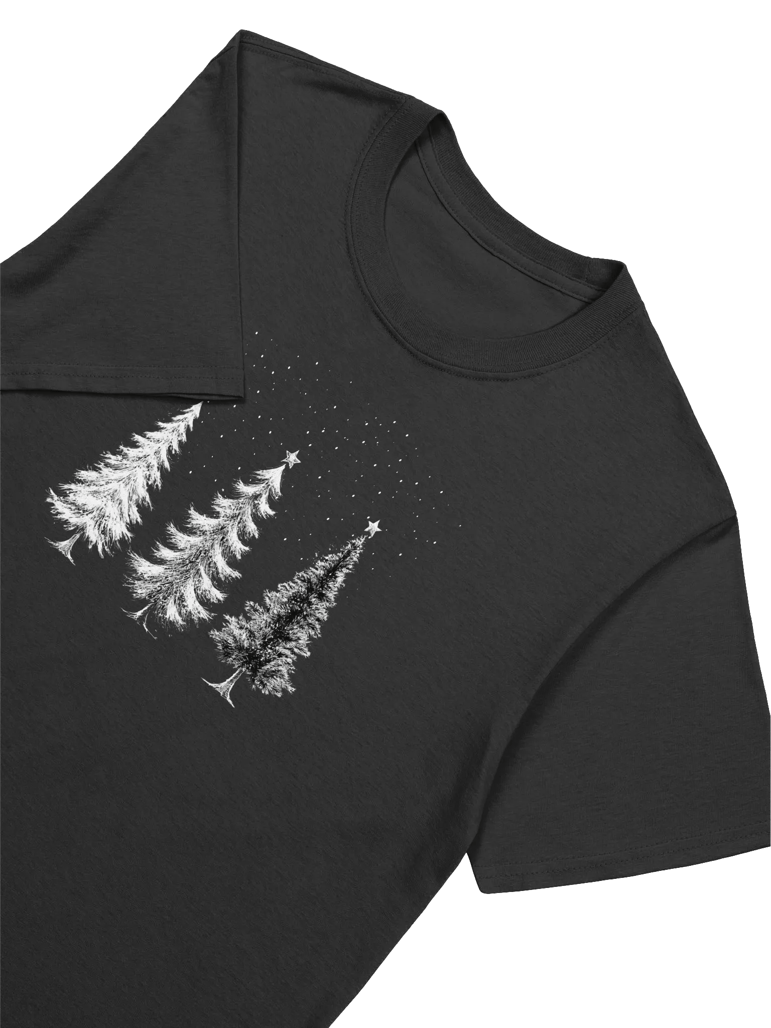 Minimalist Black and White Christmas Trees Unisex Christmas T-Shirts product image (13)