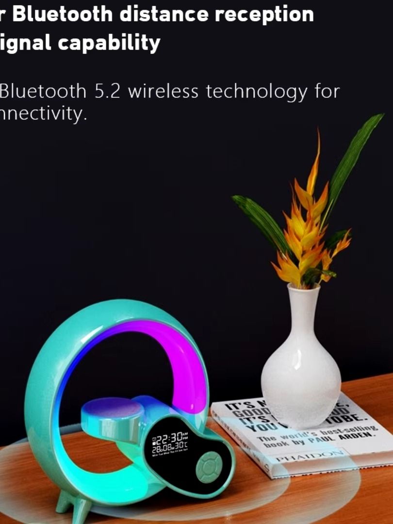 11:11 Upgraded Bluetooth call music playback speaker clock alarm calendar thermometer wireless charging night light product image (3)