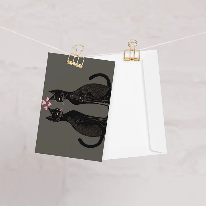 PINK HEART BLACK LOVE CATS product image (2)