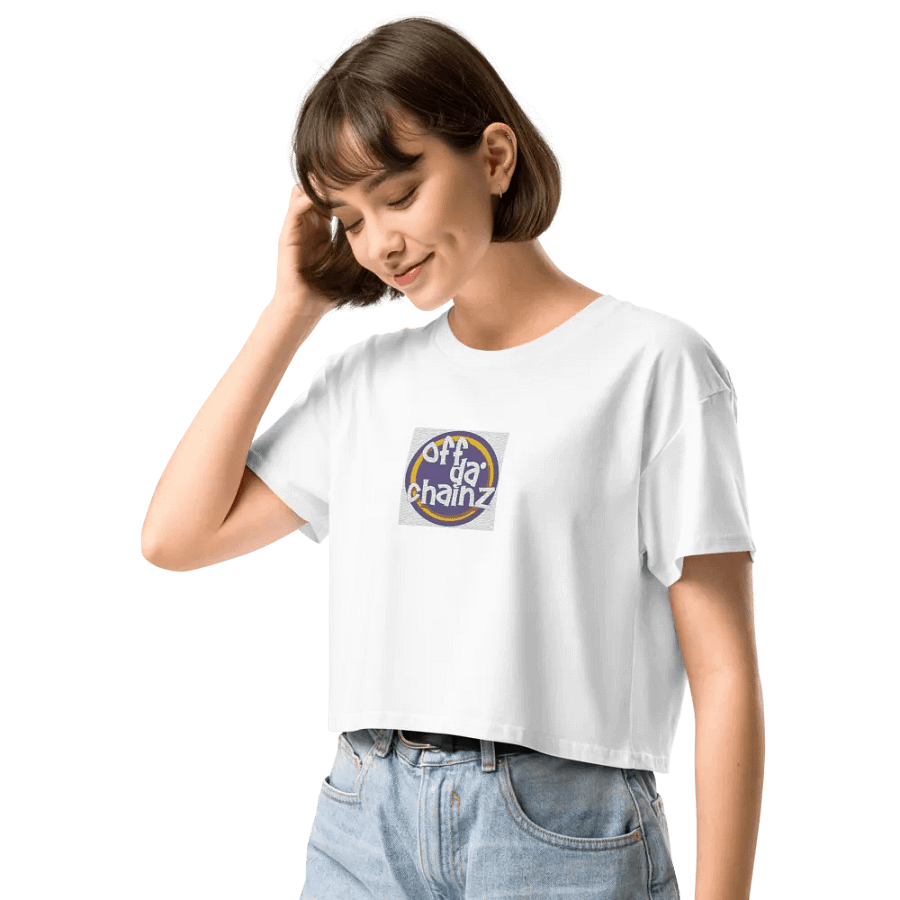 Women white Off Da Chainz crop top product image (10)
