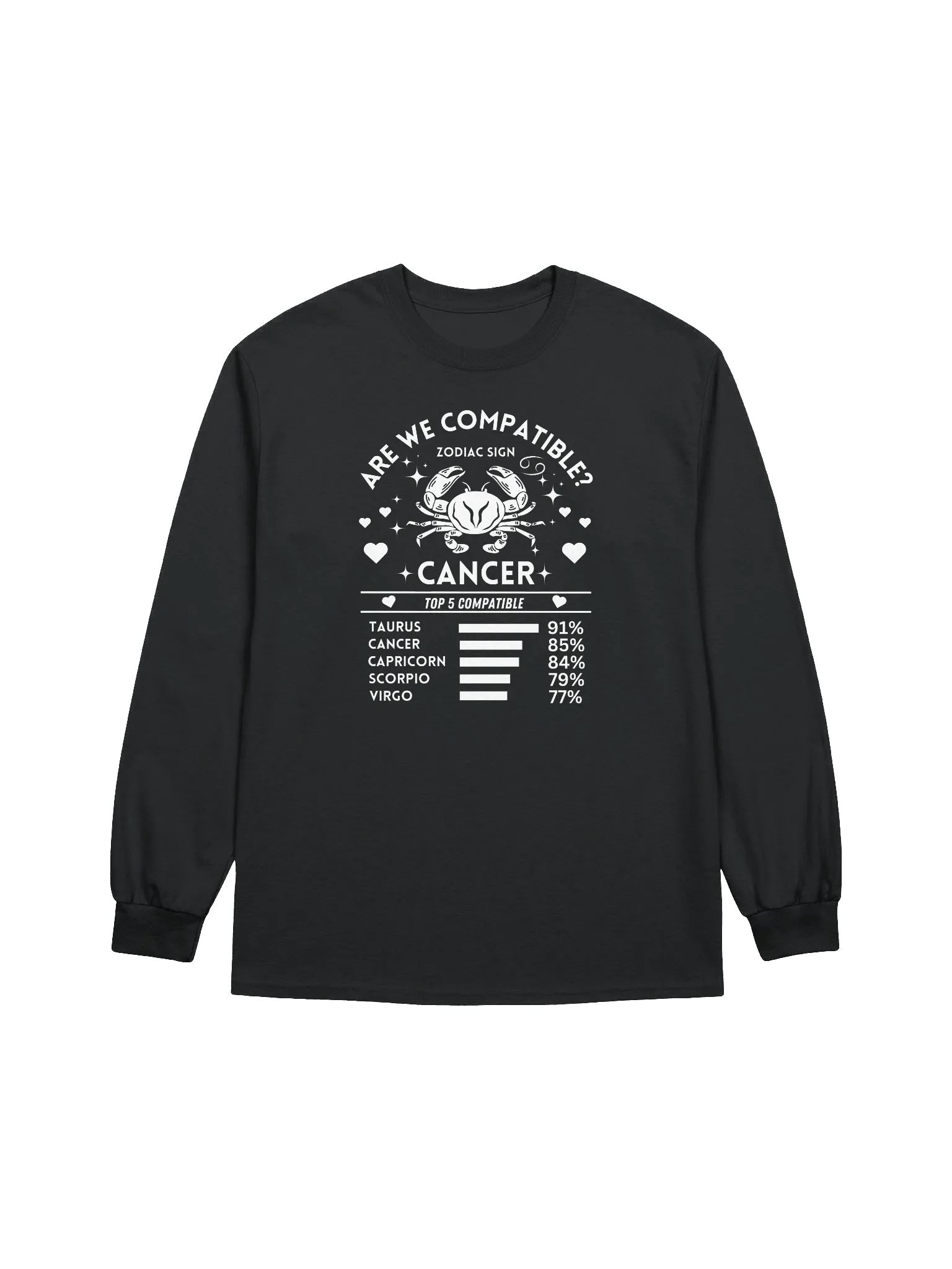 Cancer Zodiac Sign Romantic Compatibility - Gildan Ultra Cotton Unisex Long Sleeve T-Shirt - Dark Colors product image (2)
