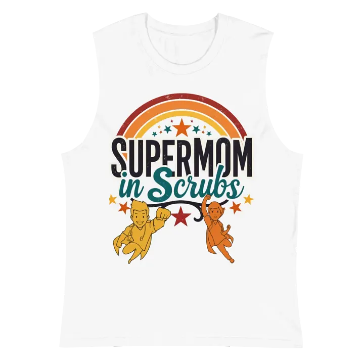 Supermom in Scrubs Rainbow Muscle Tank product image (2)
