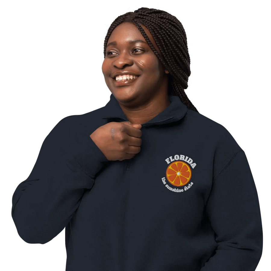 Florida Orange Slice Embroidery Half Zip product image (24)