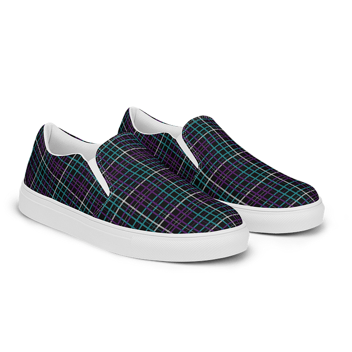 Black Plaid Women's Slip-On Shoes product image (2)