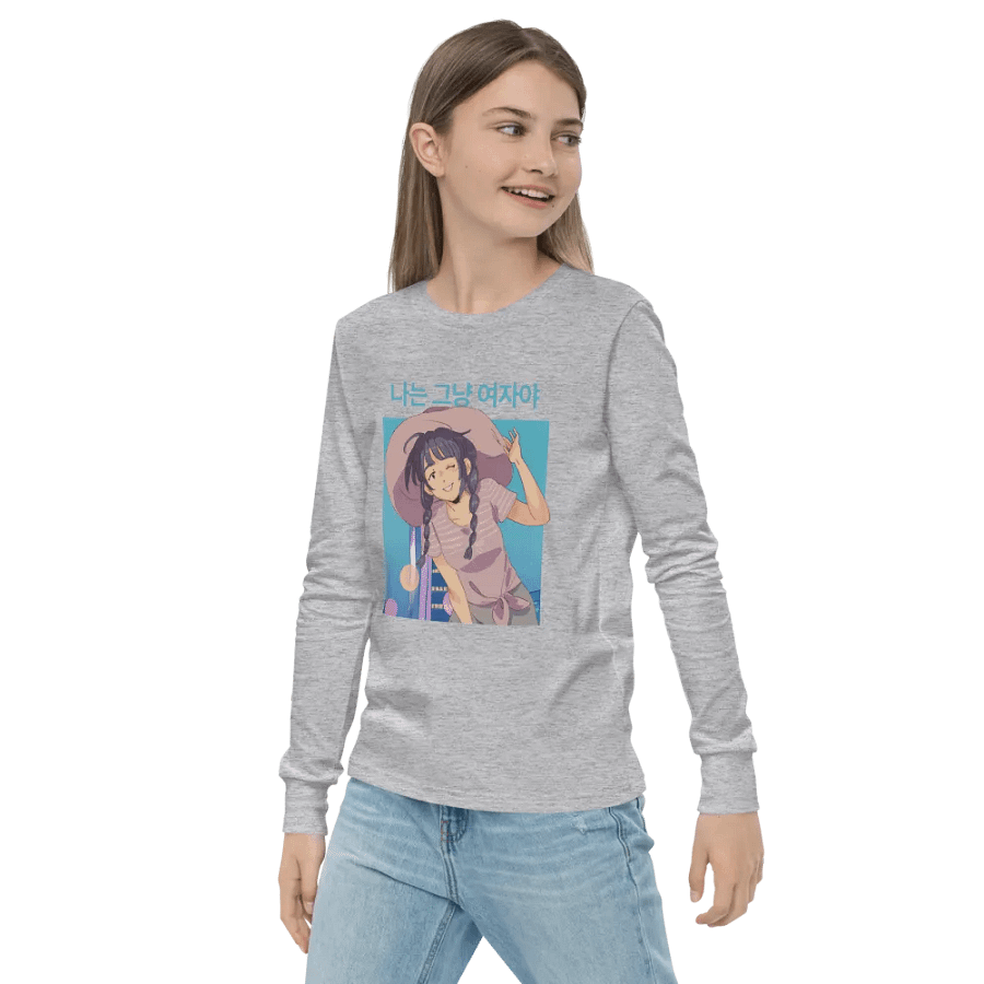 Just A Girl Korean Youth Long Sleeve Tee product image (16)