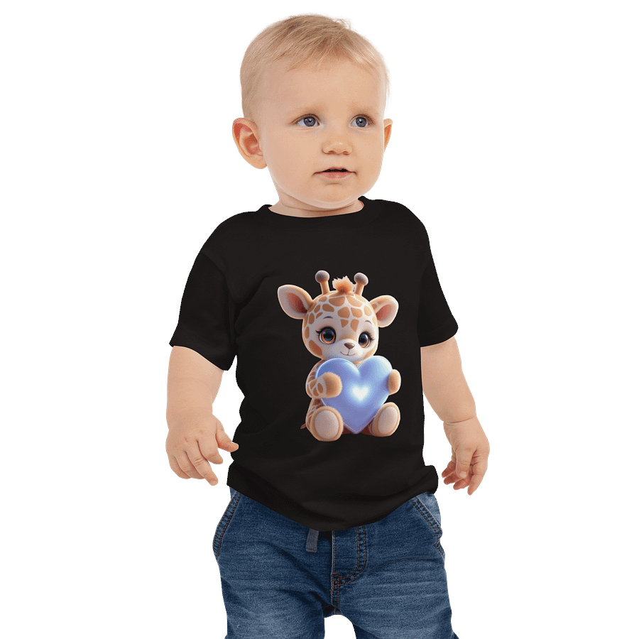 Glowing Heart Giraffe Baby Tee product image (1)