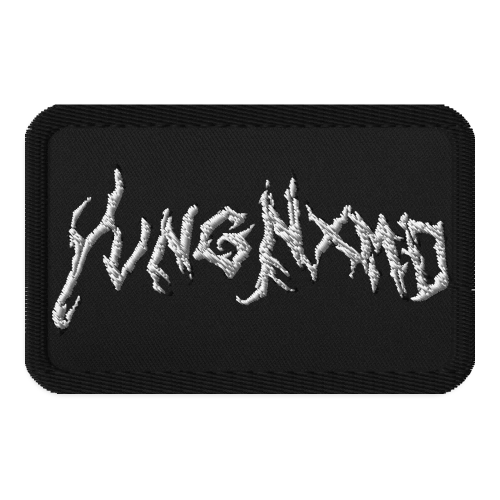 YvngNxmd White Script Logo Patch product image (1)