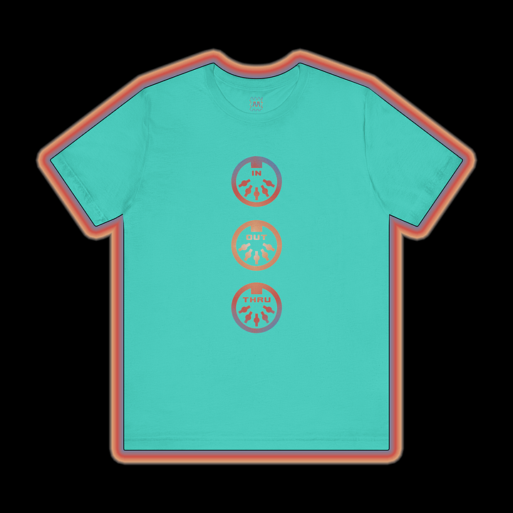 MIDI In Out Thru - Musical Instrument Digital Interface Synthesizer T-Shirt (COLOUR PRINT B) product image (1)