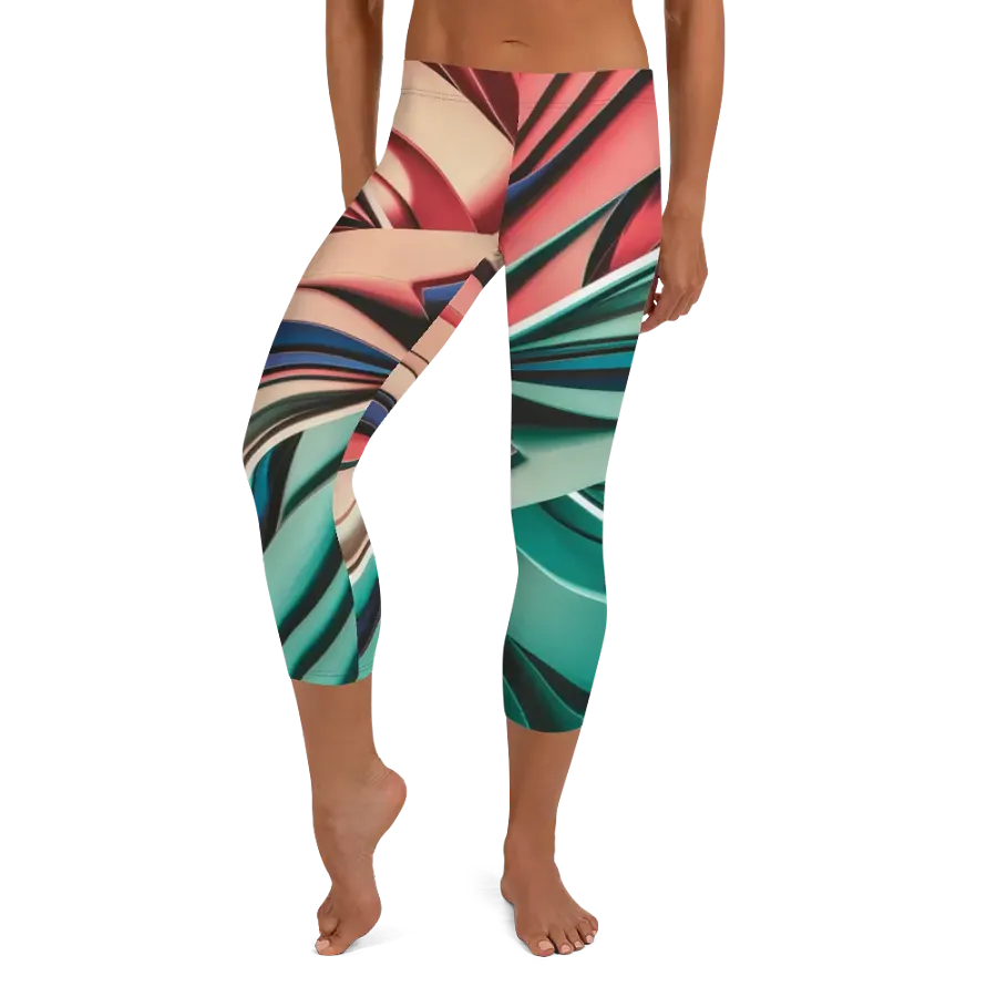 TDS Music Women's Capri Leggings with Abstract Geometric Print (XS-XL) product image (6)