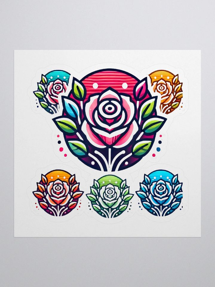 Symmetrical Rose Kiss-Cut Stickers product image (1)